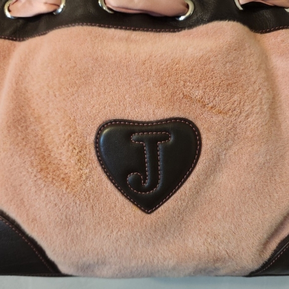 Vintage Juicy Couture Baby Pink Brown Terry Cloth Bag - Picture 4 of 12